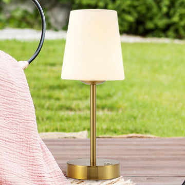 Carson 12.75" Modern Minimalist Iron Rechargeable Integrated LED Table Lamp